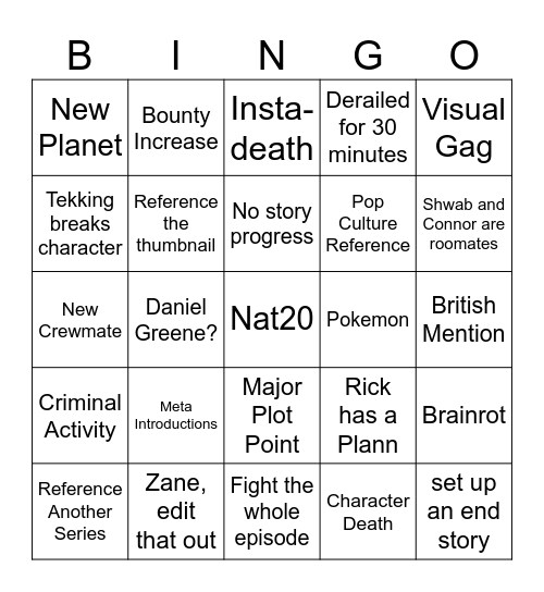 Space EP15 Bingo Card