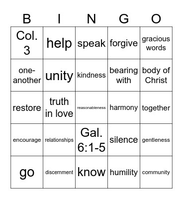 Biblical Change Bingo #2 Bingo Card