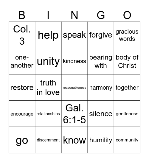 Biblical Change Bingo #2 Bingo Card