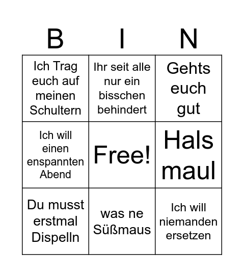 Sari Bingo Card