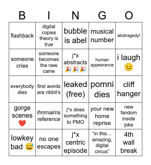 tadc 9 predictions Bingo Card