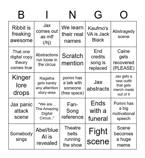 TADC Bingo Card