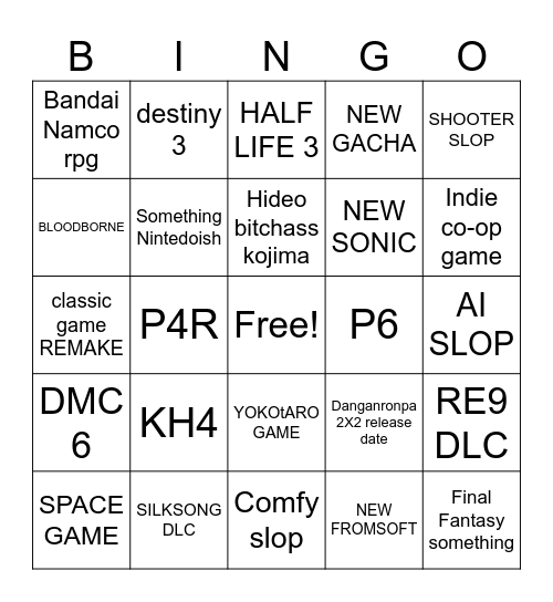 SGF 2026 Bingo Card