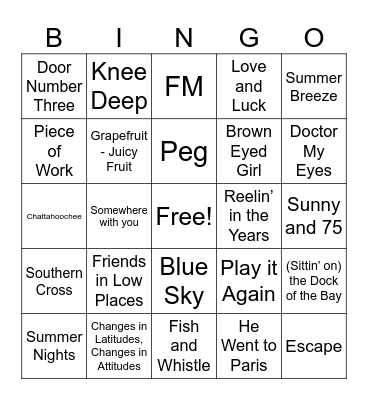 (B) Parrothead Round 4 Bingo Card