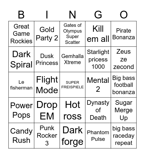 CASINO BINGO Card