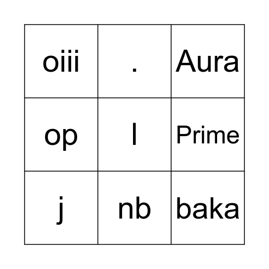 Alban Bingo Card