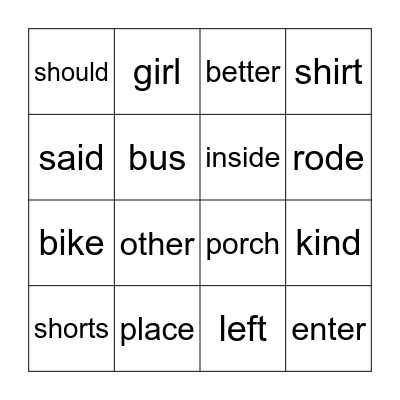 Shop with Dad Bingo Card
