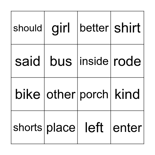 Shop with Dad Bingo Card
