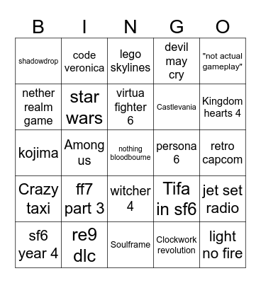 summer game fest 2026 Bingo Card