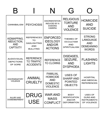 Limbus Company Trigger List Bingo Card