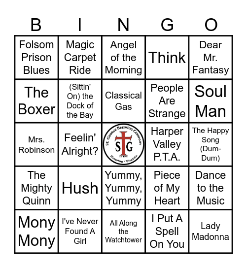 MUSIC BINGO - 1968 Bingo Card