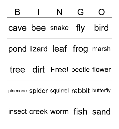Science Bingo Card