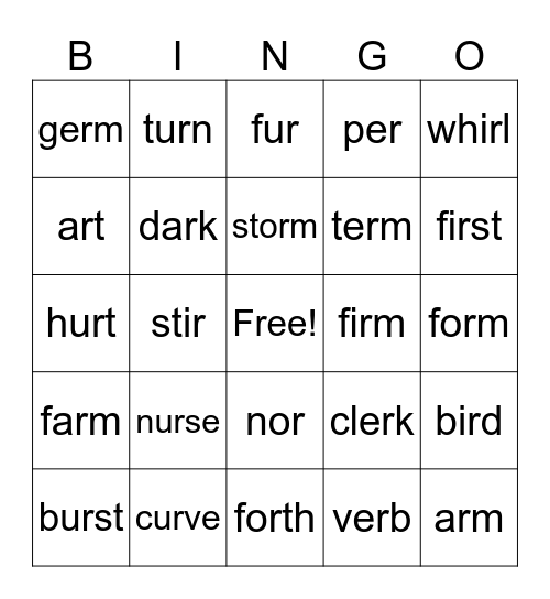 Step 8.1 Bingo Card