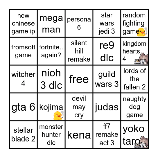 summer game fest 2026 Bingo Card