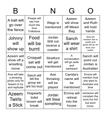 Folkstone Bingo Card Bingo Card