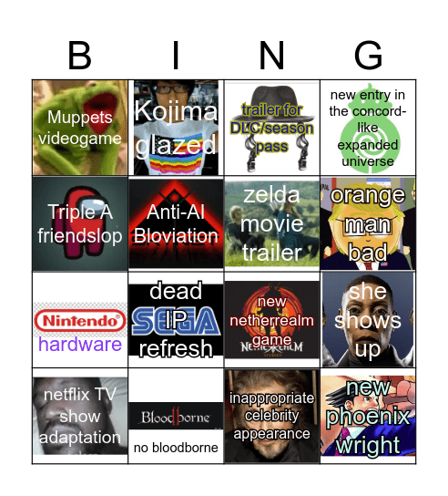 summer game fest 2026 Bingo Card