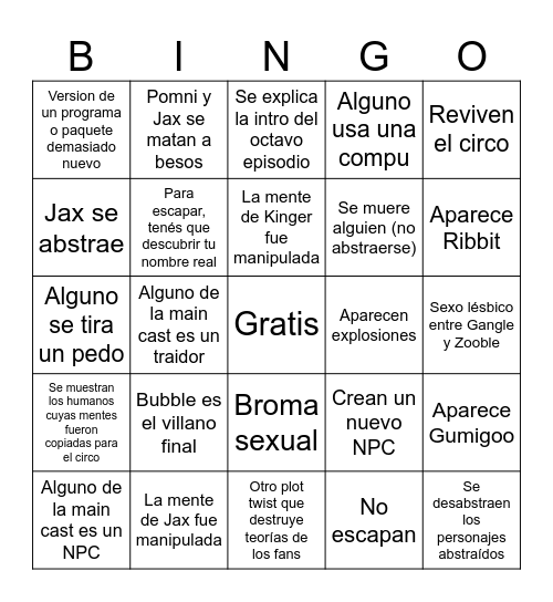El 5x5 definitivo del Pachi Bingo Card
