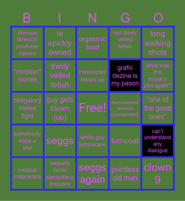 low budget movie bingothon Bingo Card