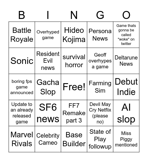 SGF Bingo Card