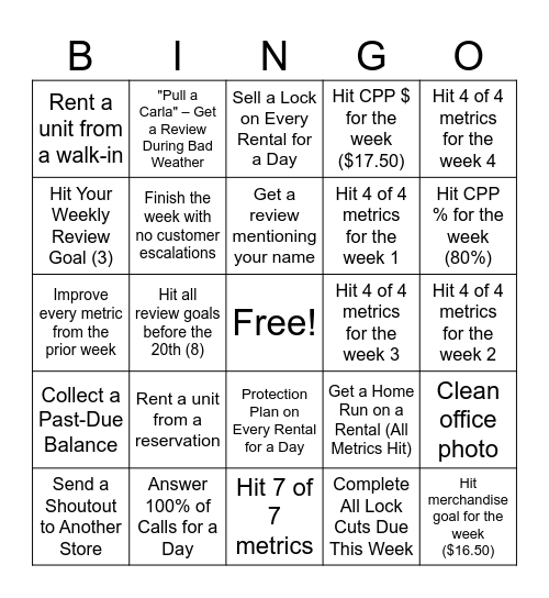 Unstoppables- June Bingo Game Bingo Card