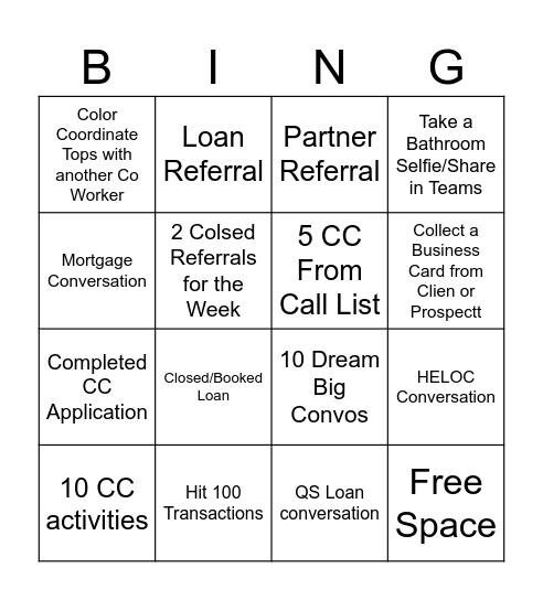 Banner Bingo Card