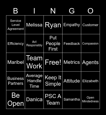 Customer Experience Week Bingo Card