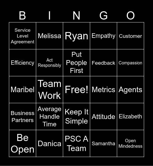 Customer Experience Week Bingo Card