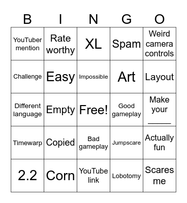 Recent Tab Bingo Card