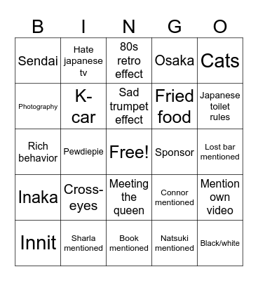 Abroad Bingo Card