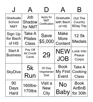 2026 Bingo Card