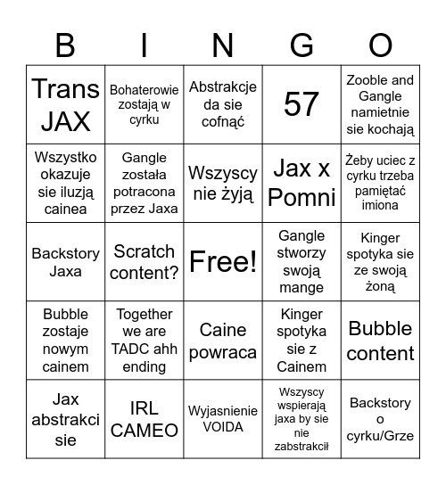 ChujoweTeorieTADC Bingo Card