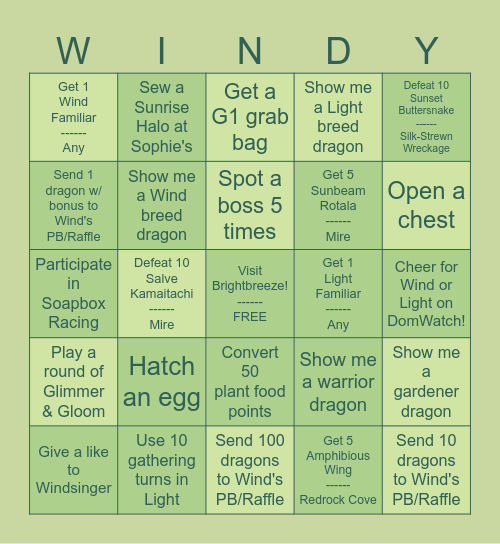 ༄  Brightbreeze | Windgo | OOF  ༄ Bingo Card