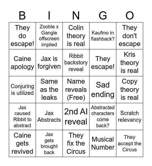 TADC FINALE BINGO Card