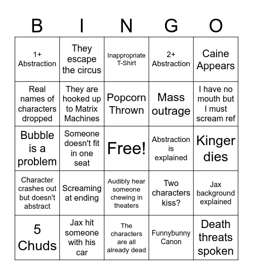 FunnyBunny Bingo Card