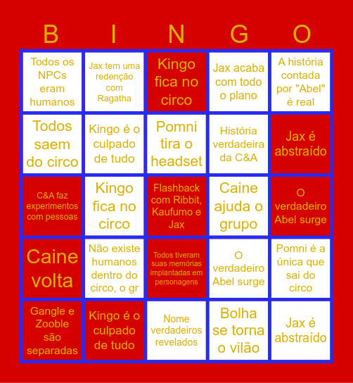 BINGÃO DO CIRCO Bingo Card