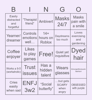 VIN KINNIE BINGO >_< Bingo Card