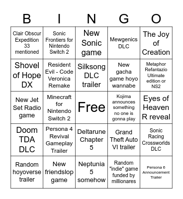 SUMMER GAME FEST SUZUKI BINGO Card