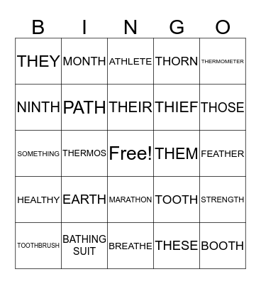 TH BINGO Card