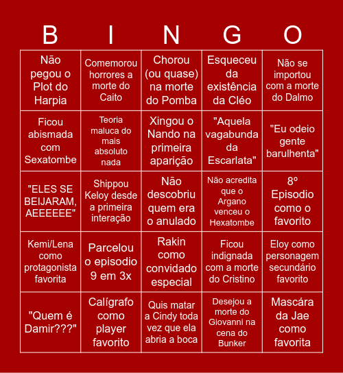 Hexatombe - Giulia Bingo Card