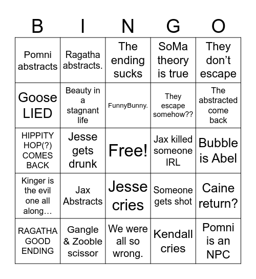 KENNYJESS TADC FINALE Bingo Card