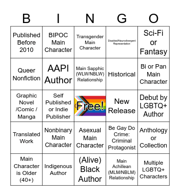 Pride Bingo Card