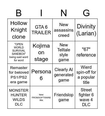 SUMMER GAMES FEST Bingo Card