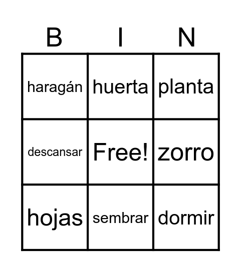 ¡Bingo! Bingo Card