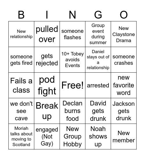 Crandall Bingo 2026 Bingo Card