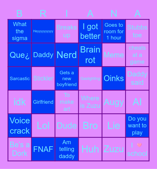 bri Bingo Card