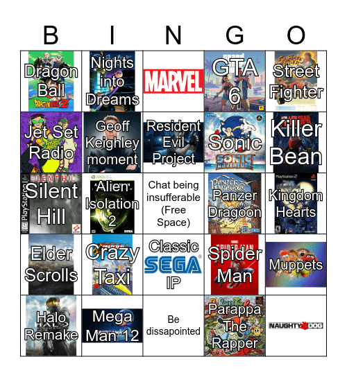 Summer Game Fest 2026 Bingo Card