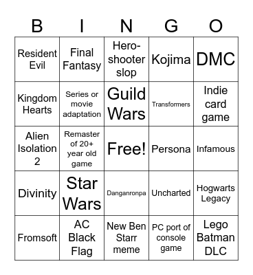 SGF 2026 Bingo Card