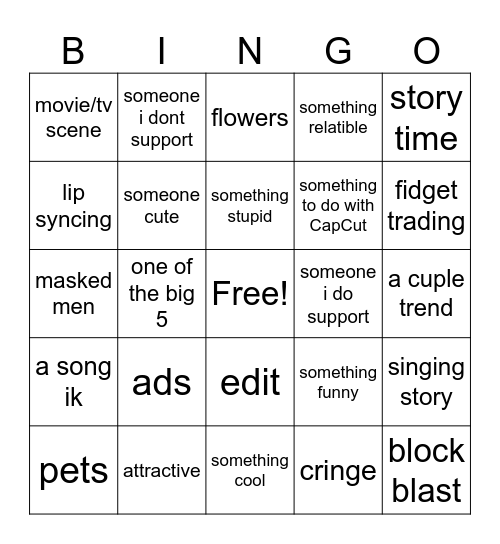 TT bingo Card