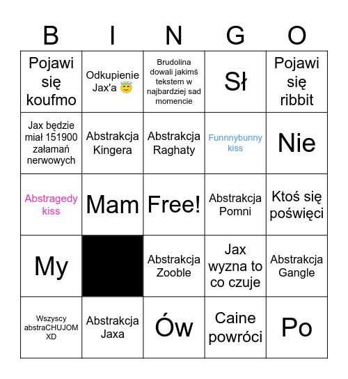Tadc EP 9 bingo Card