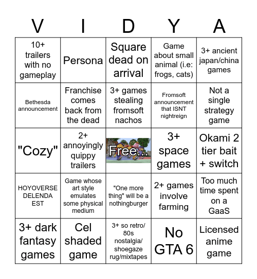 Summer Games Fest 2026 Bingo Card